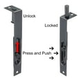 thumbnail image 4 of Uxcell 6 inch Stainless Steel Door Concealed Slide Lock Latch Flush Bolt, Black 4 Pack, 4 of 6