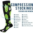 thumbnail image 4 of FREEAMG Cute Green Frogs Compression Socks for Women&Men Circulation-Best Support for Nurses,Running,Athletic-2 Pairs, 4 of 7