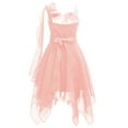 thumbnail image 6 of Aislor Kids Girl One Shoulder Wedding Bridesmaid Asymmetrical Fomal Dress 6-16 Pink 16, 6 of 7