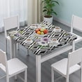 thumbnail image 3 of Pioneer Flower Floral Print Pattern Square Fitted Tablecloth with Elastic Edge,Square Table Cover,Washable Elastic Table Cover for Home Kitchen Party Decor 34"x34", 3 of 6
