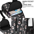 thumbnail image 4 of Sling Backpack,Black Christmas Snowman Pattern Crossbody Bag with Water Bottle Holder,Waterproof Sling Bag for Men/Women with Chest Phone Holder for Hiking,Travel, 4 of 6