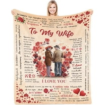Gift for Wife, Wife Birthday Gift Ideas, Birthday Gift for Her Blanket, Anniversary Birthday Gifts for Wife from Husband, Wife Gifts from Husband for Anniversary/Christmas/Valentines, 50"x60"