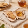 thumbnail image 6 of Butterfly Shaped Wooden Serving Tray, 11.7x9in Decorative Wood Plate for Candies, Cookies & Home Decor, Rustic Farmhouse Key, Jewelry Tray, 6 of 6