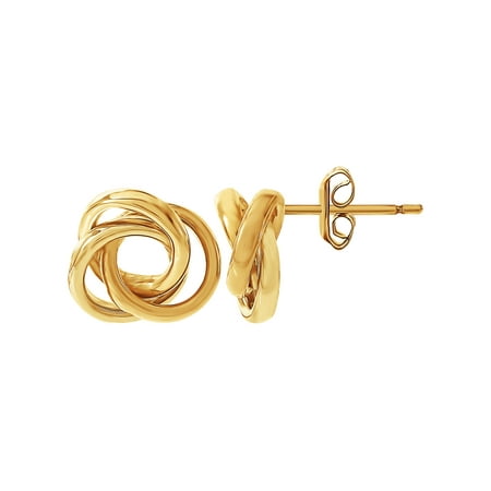 Brilliance Fine Jewelry Women’s 14K Yellow Gold Knot Stud Earrings
