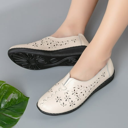 

Women‘s Hollow Out Slip-on Flat Shoes Faux Leather Loafers Walking Shoes For Women