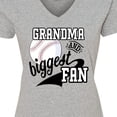 thumbnail image 4 of Inktastic Grandma and Biggest Fan- Baseball Family Fan Women's V-Neck T-Shirt, 4 of 5