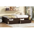 thumbnail image 5 of Generic Twin Size Bed with 2 Drawers, Solid Rubber Wood Bed,Espresso, 5 of 9