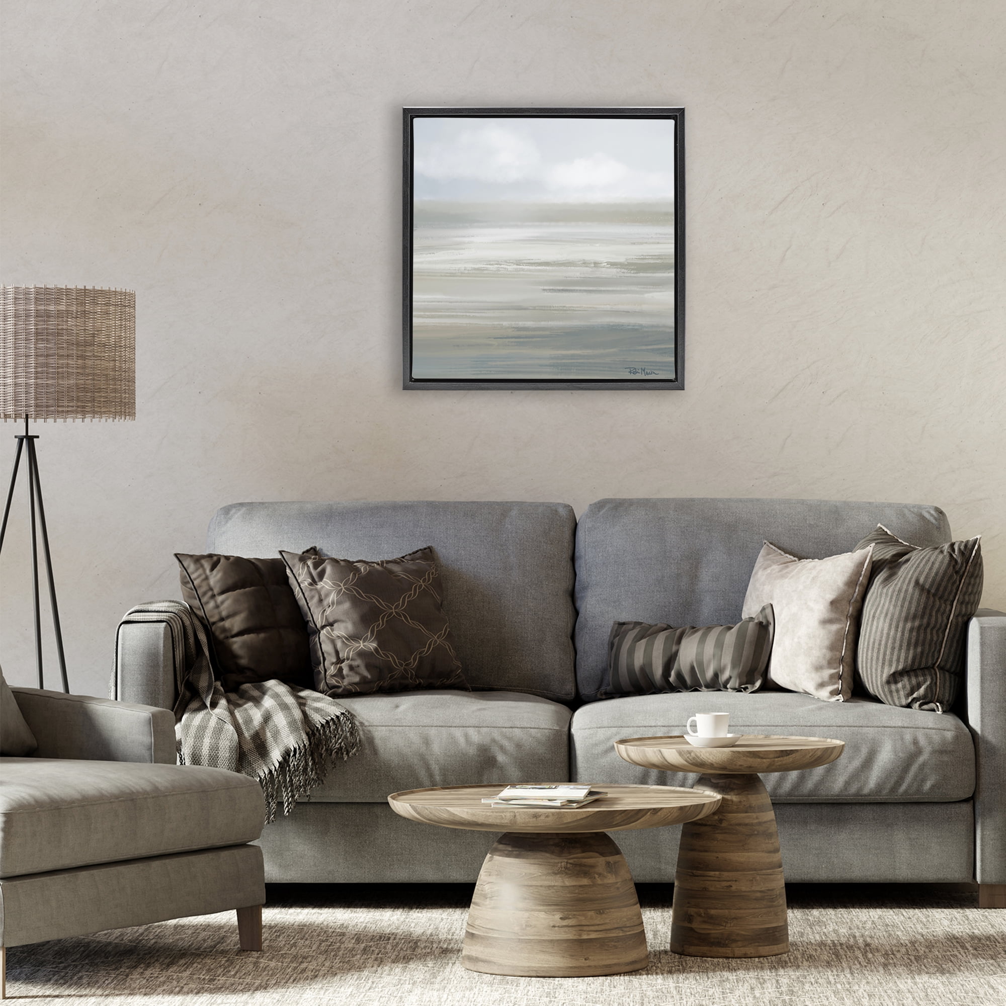 Stupell Industries Mid Afternoon Landscape Black Framed Floater Canvas Wall Art, design by Robin Maria
