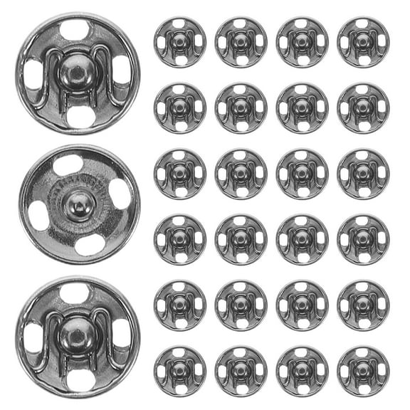 Supvox 100Pcs Grey Brass Sew On Snaps For Clothing Fastening Sewing Projects