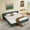 Blue Green, variant on Noble House Heliox Modern King Size Grounded Bed Frame, Chenille Upholstered Platform Bed with Headboard, Dark Gray