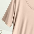 thumbnail image 4 of SHTXOZHI Women's Basic Tees Summer Short Sleeve Ruched Shirts Crewneck Solid Color Casual Tops, 4 of 7