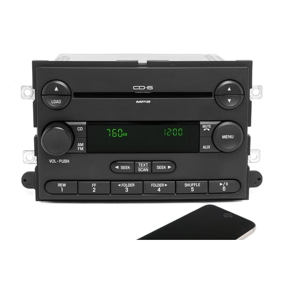 Restored 2006-07 Ford Explorer Mountaineer AMFM Mp3 6 CD Radio w Bluetooth 6L2T-18C815-BK (Refurbished)