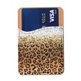 thumbnail image 1 of WIRESTER Self-Adhesive PU Leather Card Holder Stick on Pocket Credit Card Case Pouch Wallet for Apple Samsung Motorola LG Smart Phones - Yellow Glitter With Black Yellow Leopard, 1 of 6