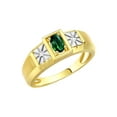 thumbnail image 3 of RYLOS Men's Rings Yellow Gold Plated Silver Classic 6X4MM Oval Gemstone & Diamond Ring Green Sapphire September Birthstone Rings For Men Men's Rings Silver Rings, Size 13, 3 of 7