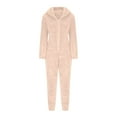 thumbnail image 5 of QATAINLAV Casual Adult Onesie Pajamas for Women Butt Flap Fleece Hooded One Piece Jumpsuits Winter Warm Fluffy Plush Rompers Sleepwear Prime Day Sales Today Pink L, 5 of 8