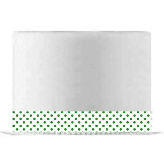 White and Green Polka Dot Edible Cake Decoration Ribbon -6 Slim Strips