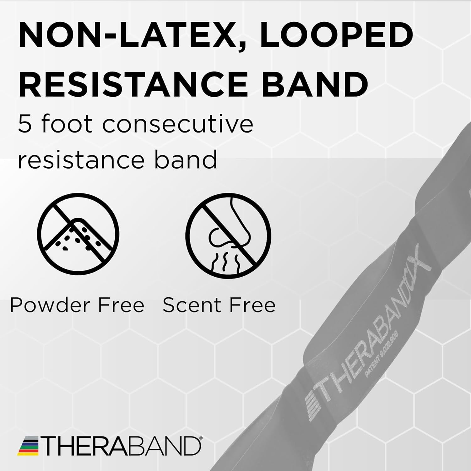 JJEAN-CLX Resistance Band with Loops, 5-Foot Non-Latex Exercise Band for Mobility, Rehab, Stretching & Home Workouts, Color-Coded Resistance Levels