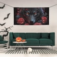 thumbnail image 2 of Pofeuu Rose Full Moon Black Wolf Print Colorful Yard Festival Banner Sign Party Outdoor & Indoor Party Decoration Banne Festival Yard Sign-Small, 2 of 8