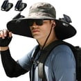 thumbnail image 3 of QUTETN Solar & USB Powered Fan Outdoor Fishing Hat, Sunscreen Sun Hat with Dual Fan, 3 of 5