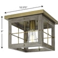 thumbnail image 7 of Hedgerow Collection One-Light Distressed Brass and Aged Oak Farmhouse Style Flush Mount Ceiling Light, 7 of 7