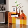 thumbnail image 4 of solaround Acrylic Side Table, Nightstand Bedside Table for Bedroom Living Room, 19.7'' x 15.7'' x 11.8'', Orange, 4 of 6