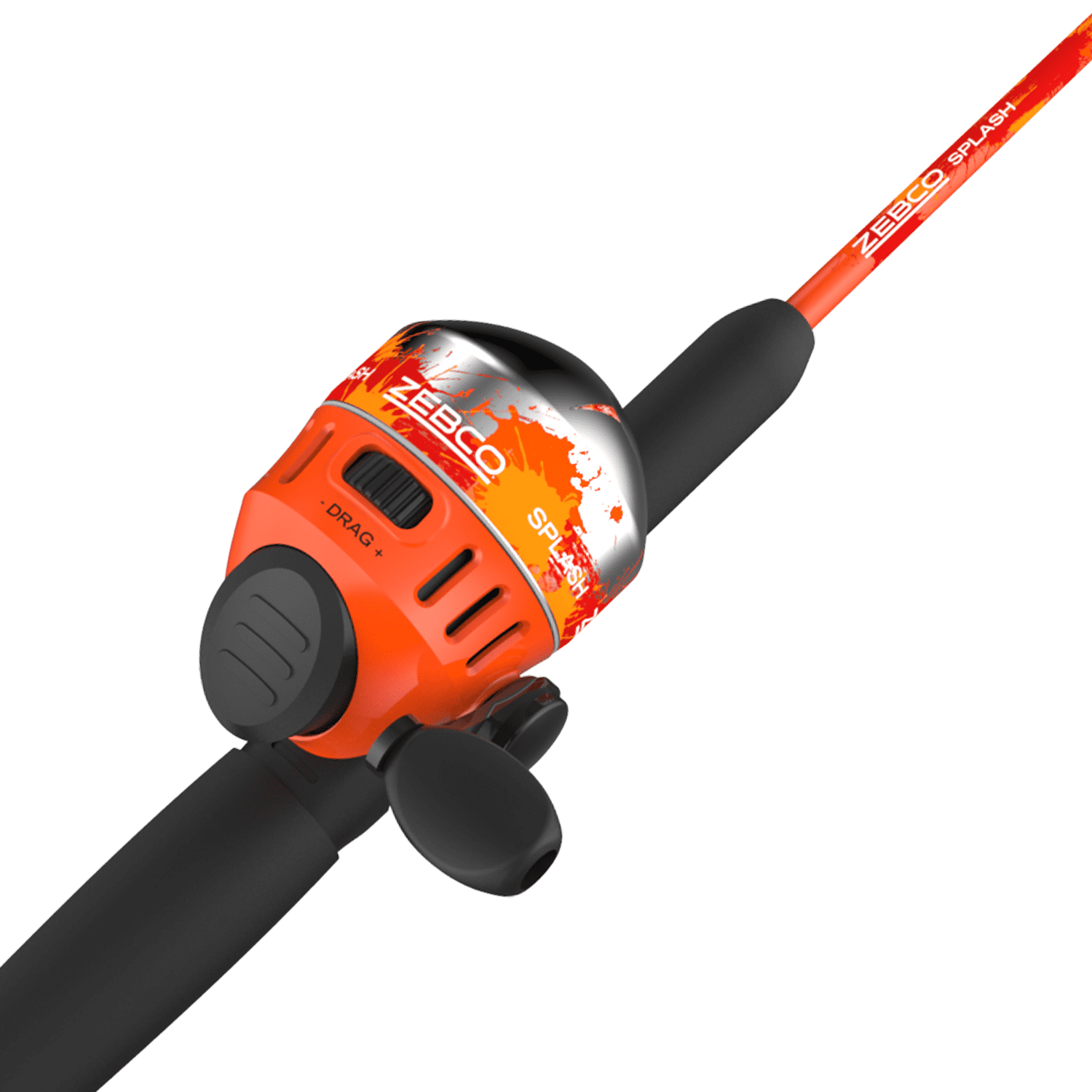 Zebco SPLASH Orange 602M Spincast Fishing Rod and Reel Combo 10