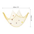 thumbnail image 2 of Uxcell Fishing Net Decor, 80" x 40" Fish Net Decor with Sea Shells, Light Yellow, 2 of 6