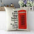 thumbnail image 3 of HEVIRGO London Characters Flag Bus Linen Cushion Throw Pillow Cover Case Pillowcase, 3 of 10