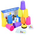 thumbnail image 4 of Kids' Educational Stacking Cups Game Set - Sturdy PP Material, Dual Player Competition, Cognitive Skill Development, Portable Design for Ages 4-6 - Interactive Tabletop Speed Stacking Toy (LL Single, 4 of 6