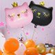 thumbnail image 2 of globos de aluminio con forma de gato y corona de 36 pulgadas, diseño de gato, para decoración de fiestas de cumpleaños infantiles, bodas y baby showers., 2 of 5