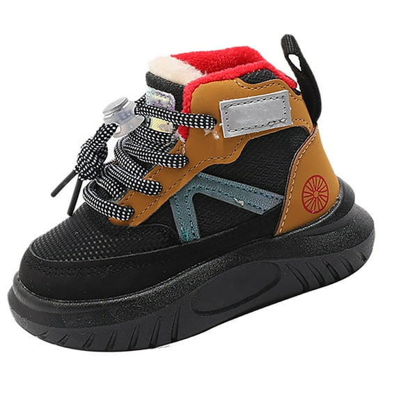 MZXELPRJD Winter Boots for Boys Snow Boots Winter Waterproof Slip Resistant Cold Weather Shoes Outdoor Kids Sneakers Mid-Top Running Skateboarding Shoes