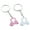 White pink, variant on 2pcs Realistic Zinc Alloy Golf Cart Keychain Golf Themed Keyring For Enthusiasts