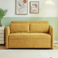 thumbnail image 2 of Chenille Fabric Couch Bed With Adjustable In Yellow - Modern 2 For Comfortable Sleep Living, 2 of 6