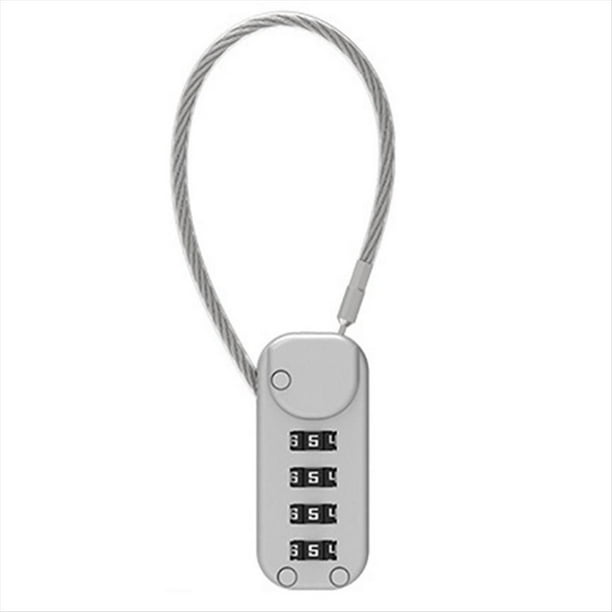 Candado de Combinación de Seguridad Gris Candado de Combinación de 4 Dígitos Maleta Antirrobo de Aleación de Zinc