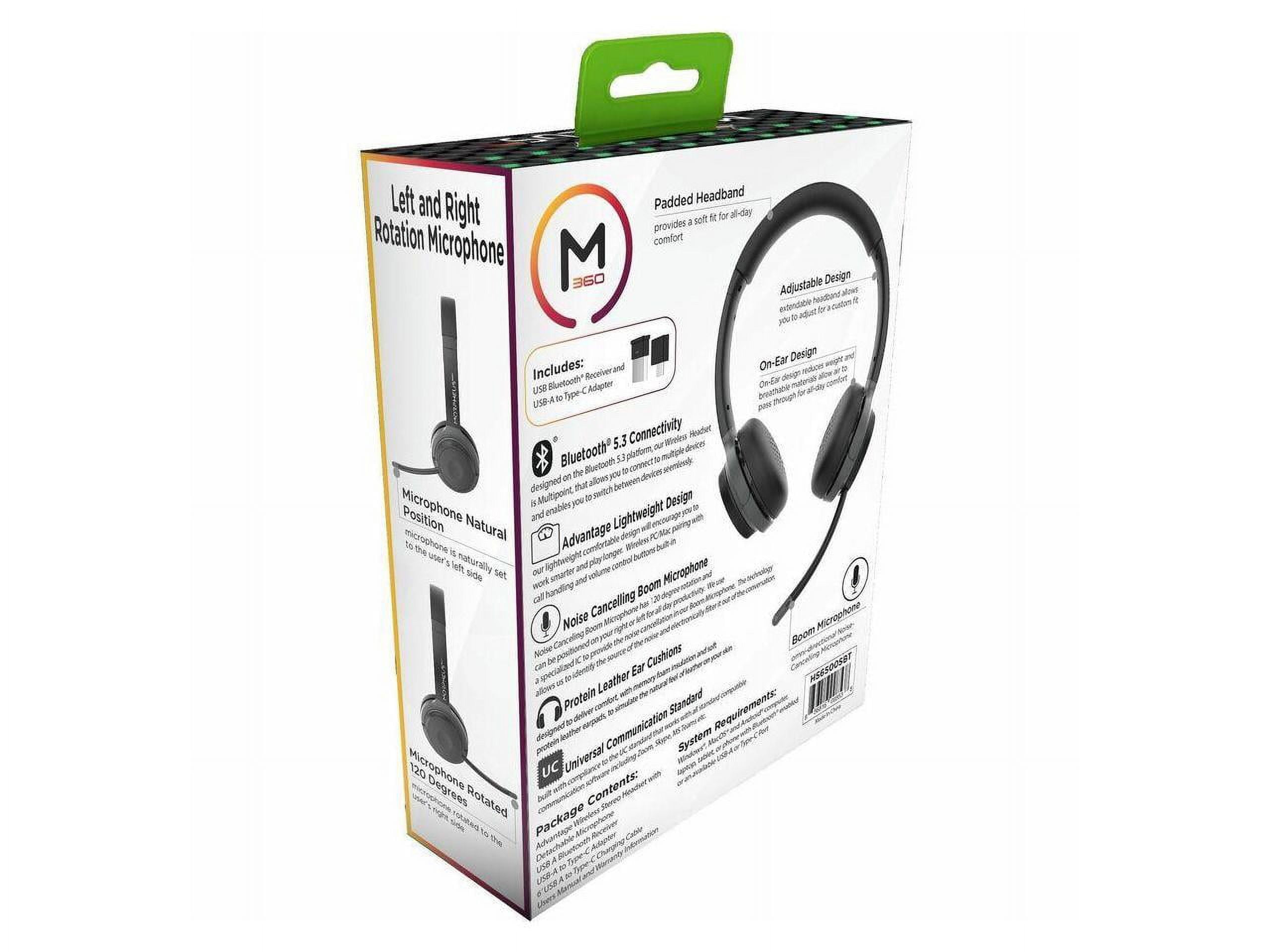 MORPHEUS 360 ADVANTAGE STEREO WIRELESS HEADSET WITH DETACHABLE BOOM MICROPHONE-B