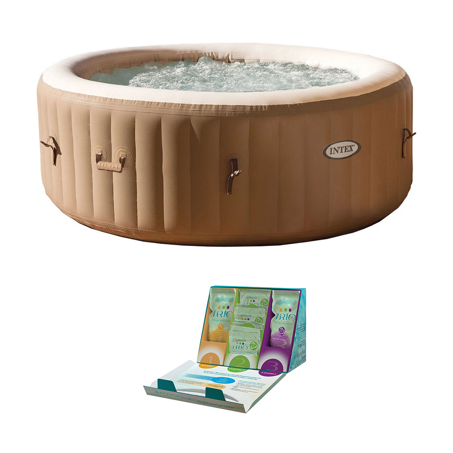 Intex PureSpa 4 Person Inflatable Hot Tub + Spa and Hot Tub Water