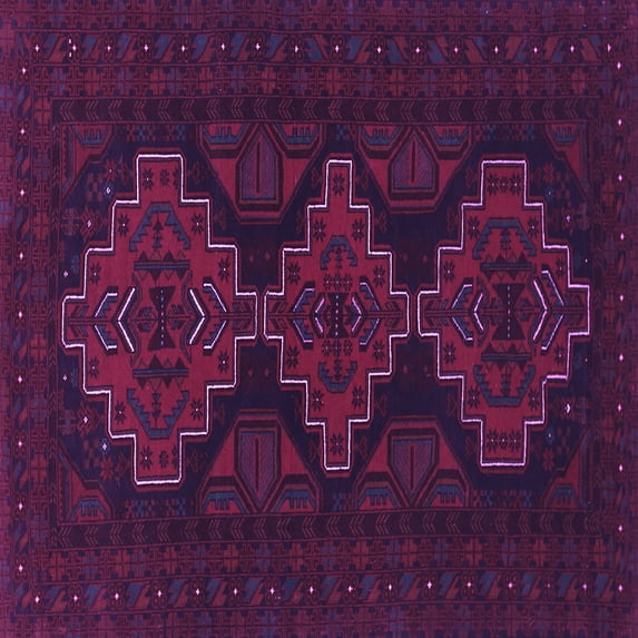 Ahgly Company Indoor Square Persian Purple Traditional Area Rugs, 8' Square