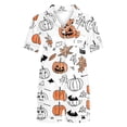 thumbnail image 4 of Halloween Silk Pajamas Women Casual Halloween Print Pajama Short Out Soft Two Piece Women Sleepwear Set White XL, 4 of 7