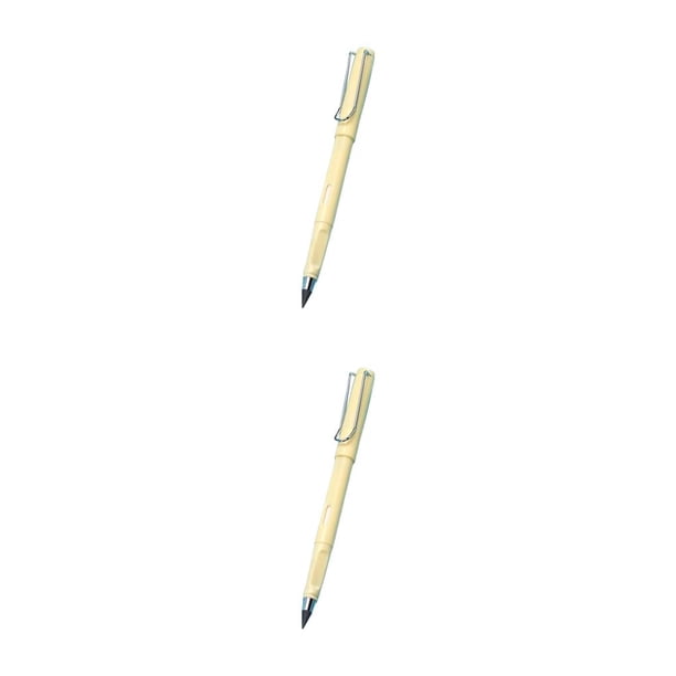 Inteprter Lápiz Sin tinta Novedad Ilimitado Tecnología eterna Pluma Boceto Pintura Magia Papelería Suministros Niños Amarillo Amarillo 2piezas