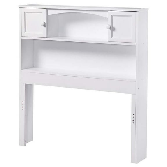 Leo & Lacey Modern Solid Hardwood Twin Bookcase Headboard in White