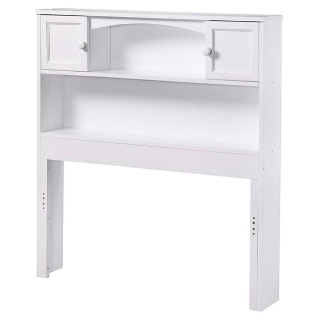 Tête de Lit Bibliothèque Double en Blanc