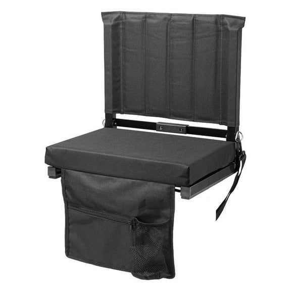 Portable Stadium Seat Cushion – Lightweight Bleacher Chair with Back Support (Thickened Padding for Bleachers/Park/Grass, Foldable & Easy Carry)