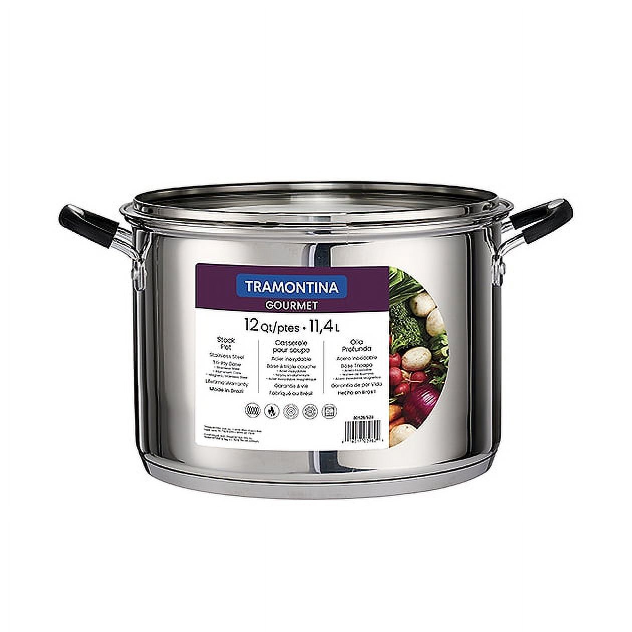 Tramontina Stainless Steel 12 Qt Covered Stock Pot photo 2