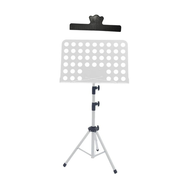 Atril con base de trípode para partituras, para grupos, orquestas y escuelas. Blanco