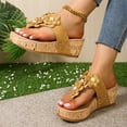 thumbnail image 6 of ibiyuan Platform Flip Flops for Women Thong Sandals for Women Non- Rubber Sole Open Toe Slippers for Women Dressy Orthofeet Shoes for Women, 6 of 9