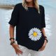 thumbnail image 2 of Moda Mujer Verano Casual Manga Corta Cuello Redondo Estampado Blusa Camiseta Wmkox8yi  bvn1253, 2 of 4