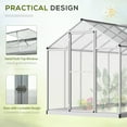 thumbnail image 5 of Outsunny 10' L x 6' W Walk-In Polycarbonate Greenhouse with Roof Vent for Ventilation & Rain Gutter, Hobby Greenhouse for Winter, 5 of 10