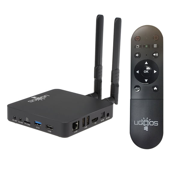 Graflsoa UGOOS AM6B Plus Android 9.0 TV Box with Amlogic S922X-J, 4GB RAM, 32GB Storage, Dual-Band WiFi, BT 5.0, 4K HDR, Dolby Audio/Vision, Gigabit Ethernet, Black