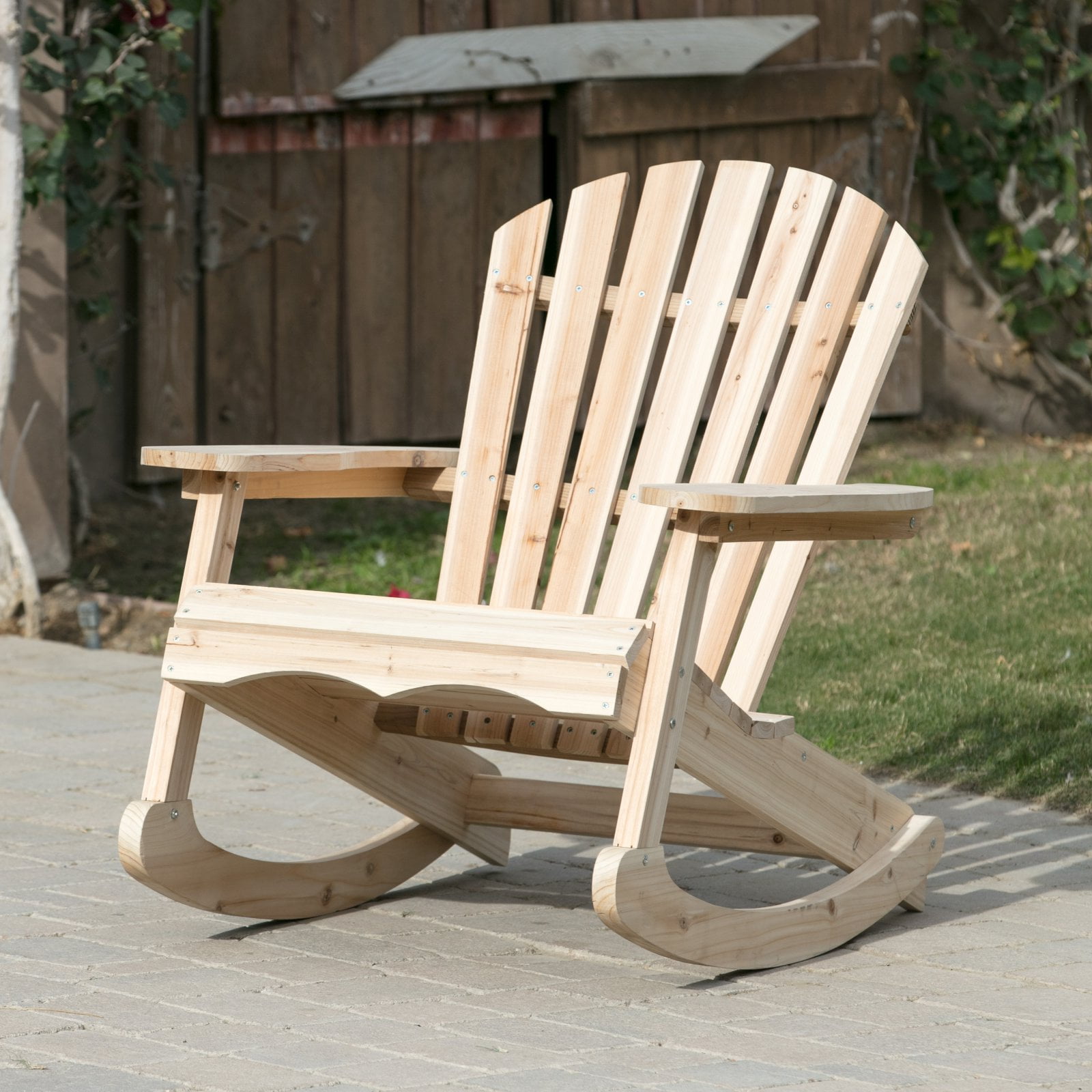 Coral Coast Outdoor Adirondack Rocking Chair Unfinished
