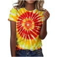 thumbnail image 5 of Alllist Oversized Tshirts for Women Tie Dye Short Sleeve Shirts Crew Neck Womens Tops Summe Yellow,Xxxl, 5 of 6